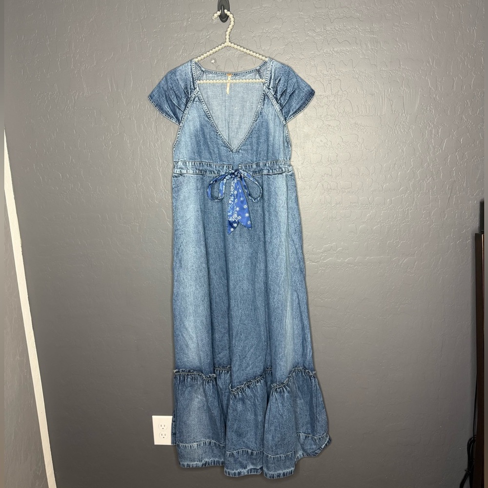 New Free People Roucha Maxi Denim Dress - Picture 5 of 11